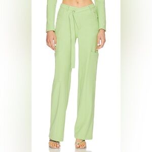 Camila Coelho olive cargo pants celery green